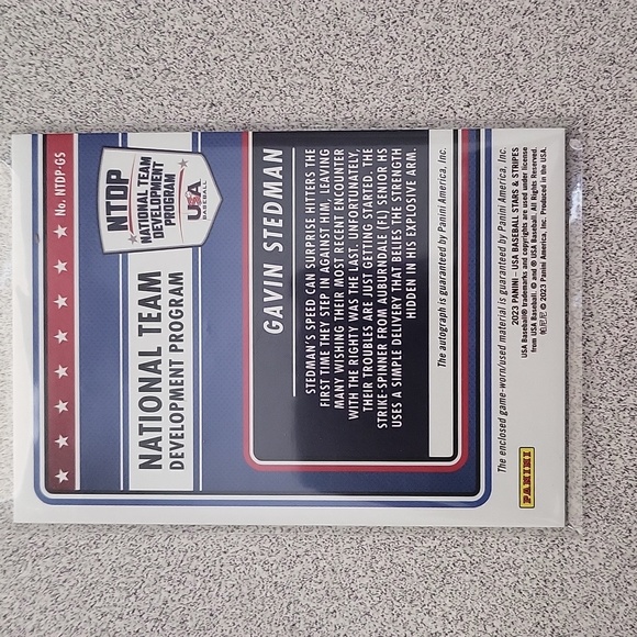 2023 Panini USA Stars and Stripes NTDP Gavin Stedman Patch Auto - Picture 2 of 2